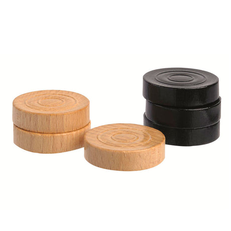 Jumbo-Checker 1 Karton-Schachbrett mit 40 Holz-Checkern