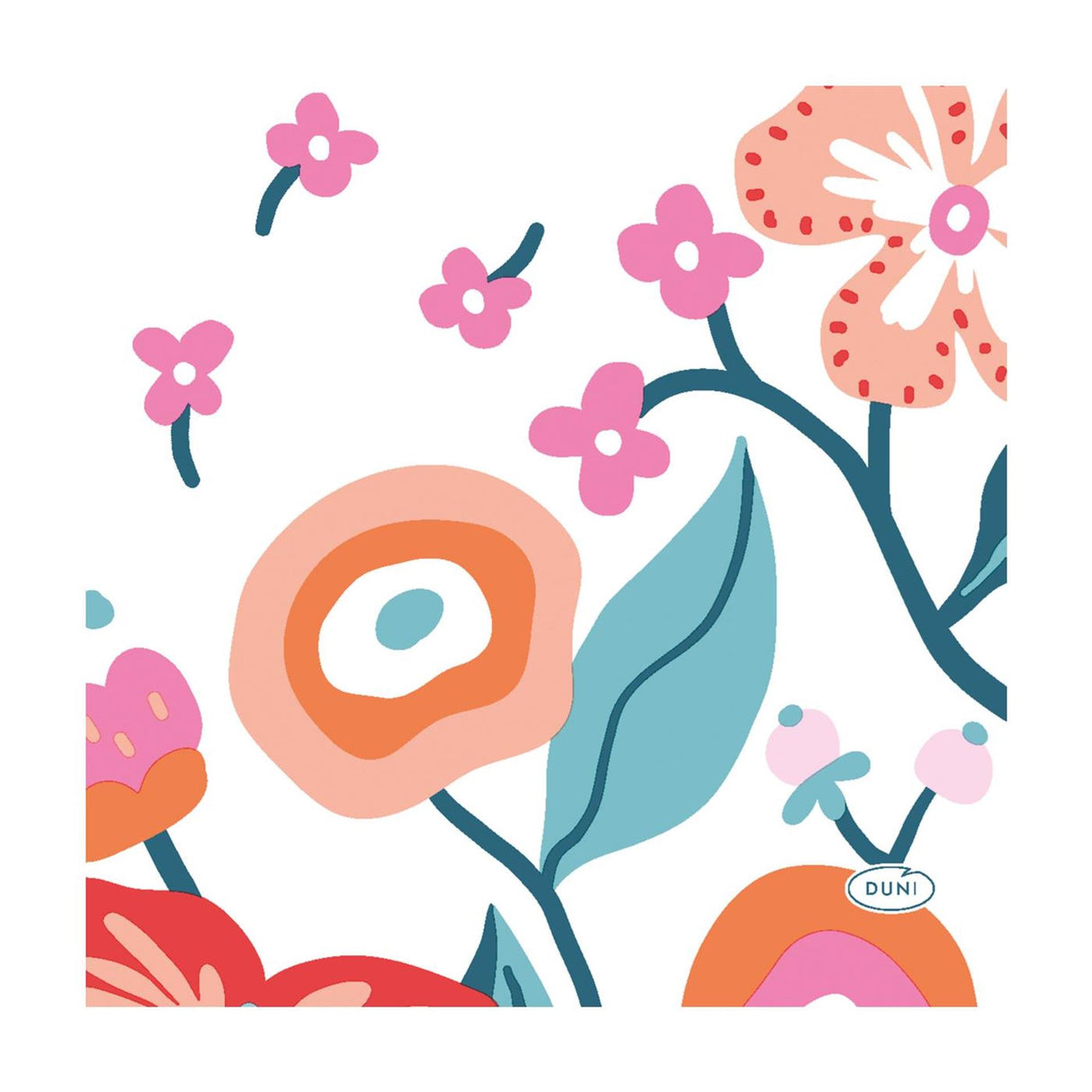 Duni Servietten Vibrant Bloom 24x24 cm | 12 Stück