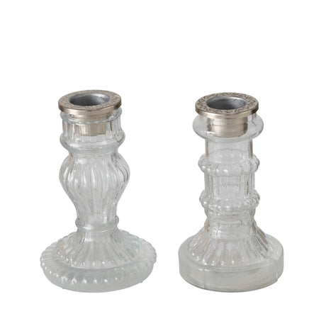 Boltze Home Kerzenständer Glas transparent H11,5cm