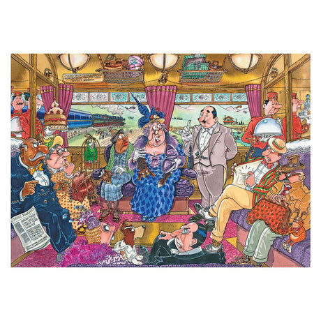 Wasgij Retro Mystery 9 Puzzle – der größere Zugüberfall, 1000 Teile.