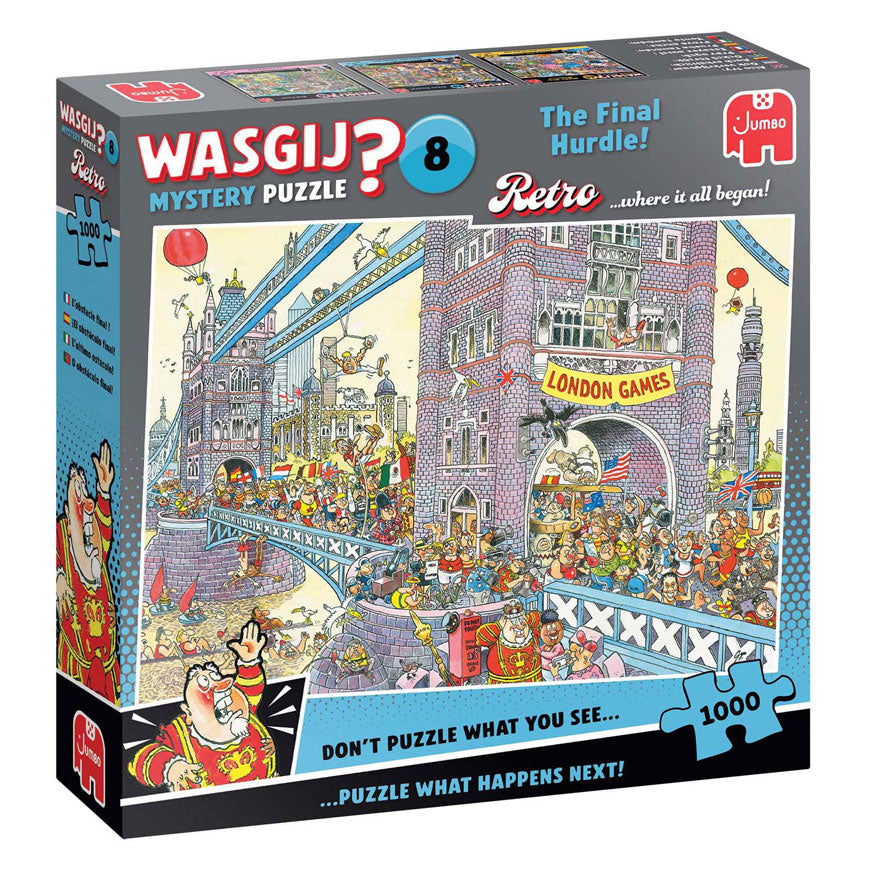 Jumbo Wasgij Retro Mystery 8 Puzzle – Die letzte Hürde!, 1000 Teile.