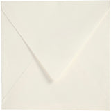 Briefumschläge der Firma Creativ, Briefumschlaggröße 16x16 cm, 120 gr, gebrochenes Weiß, 50 Stück 1 Karton