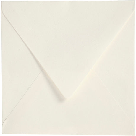 Briefumschläge der Firma Creativ, Briefumschlaggröße 16x16 cm, 120 gr, gebrochenes Weiß, 50 Stück 1 Karton