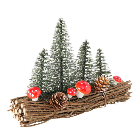 Boltze Home Deko Weihnachtsstück Märchen 20,6x7,3x17cm Kunststoff Holz verschneit