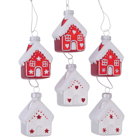 Boltze Home Weihnachtsanhänger Haus Nellas Glas 5xh7,5cm