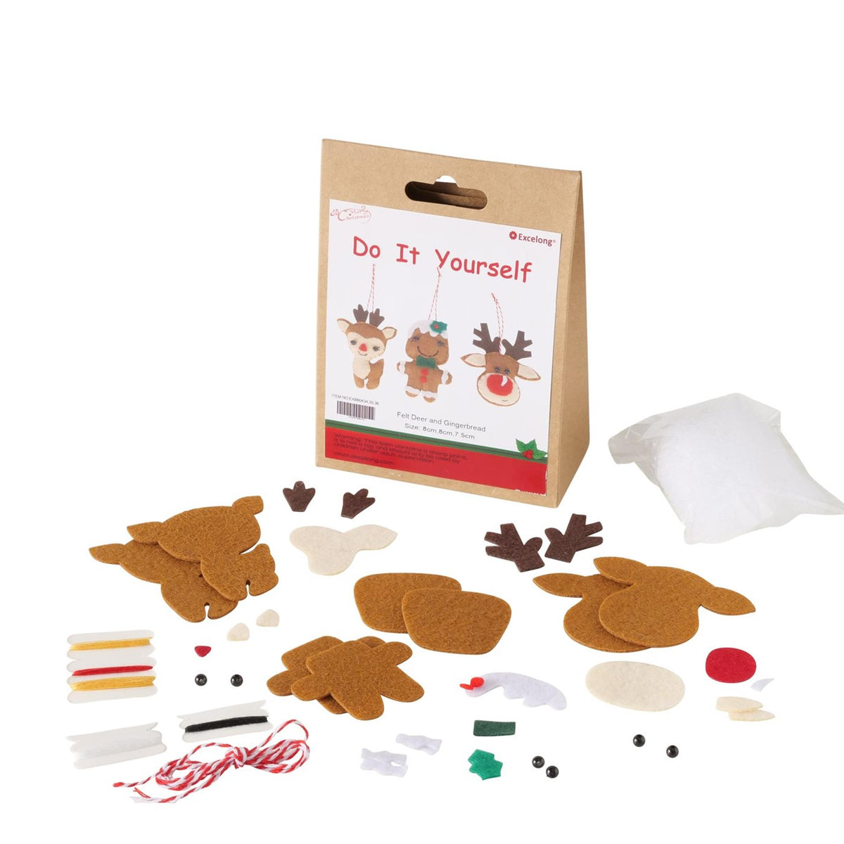 Boltze Home DIY Bastelset Weihnachtsanhänger Noeline Hirsch H15 cm L11 cm Filz