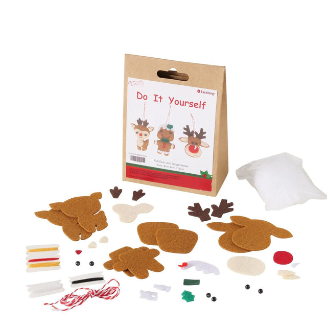Boltze Home DIY Bastelset Weihnachtsanhänger Noeline Hirsch H15 cm L11 cm Filz