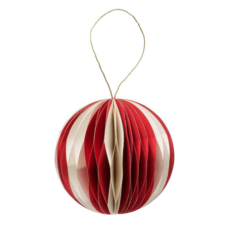 Boltze Home Weihnachtskugel Yorki ø9cm mattrotes weißes Papier