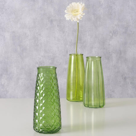 Boltze Home Vase Glas grün H22,5cm