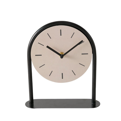Boltze Home Tischuhr Diabolo analog beige 19x6x22cm