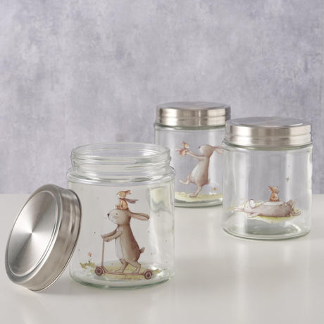 Boltze Home Vorratsglas Hase 625 ml Durchmesser 10 x 12 cm Glas Hase