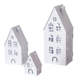 Boltze Home Laternen-Set Haus 3-teilig weiß