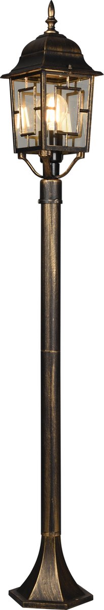 Trio volturno - paalverlichting - antieke roest - excl. 1x e27 4 w - afstandsbediening - geintegreerde dimmer - rgb-kleurenwisselaar - traploos instelbare lichtkleur - nachtlampje - geheugenfunctie - indirecte verlichting - buitenverlichting - ip44
