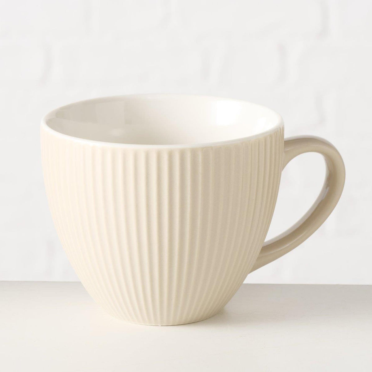 Boltze Home Jumbo-Becher Ranura Beige 420 ml ã˜10,7xh8,7cmspülmaschinenfest