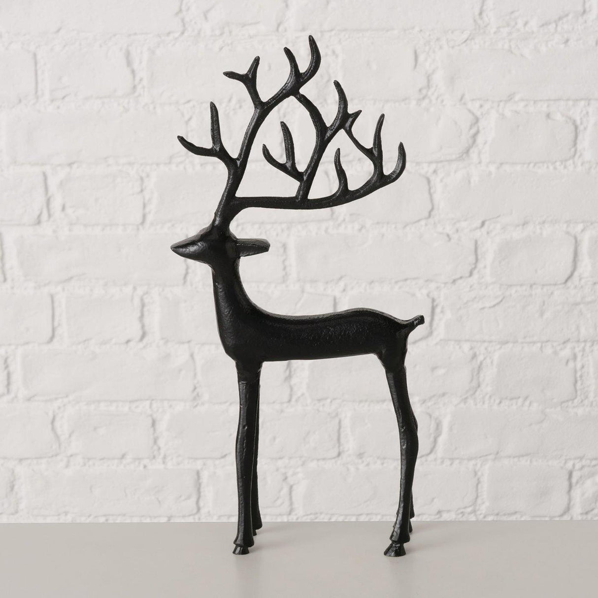Boltze Startseite Figur Hirsch schwarz 18x3x38cm