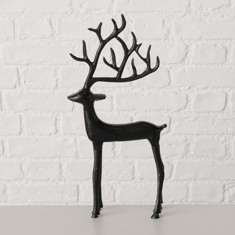 Boltze Startseite Figur Hirsch schwarz 18x3x38cm