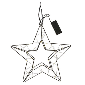 Boltze Wohndeko-Anhänger LED-Stern Elvira schwarz 29,5x30x6cm
