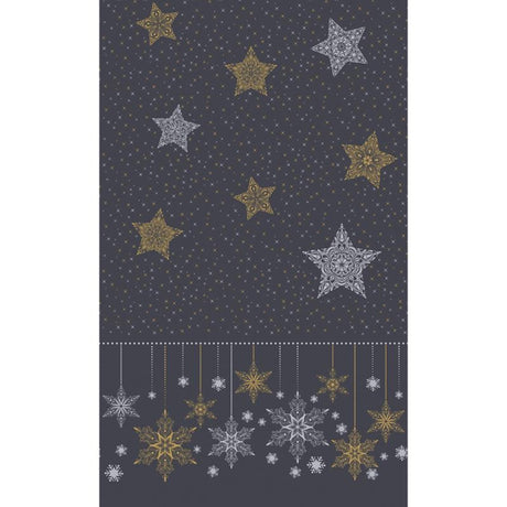 Duni Tischdecke Schneesterne schwarz 138x220