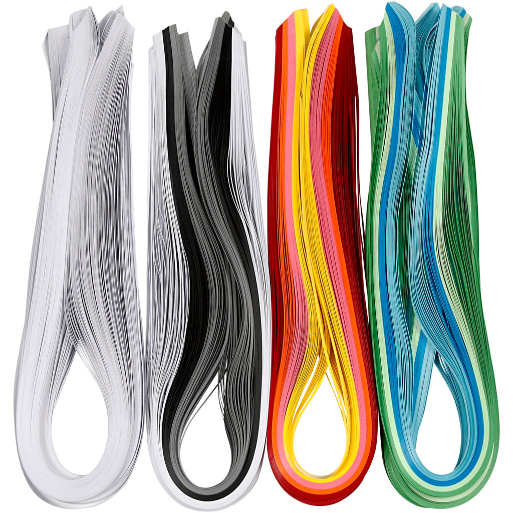 Creativ Company Quilling-Streifen, L: 78 cm, B: 5 mm, 120 g, verschiedene Farben, 12x100 Stück 1 Box
