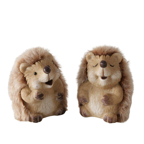 Boltze home figuur egel minno h7cm bruin kunsthars 2 assorti