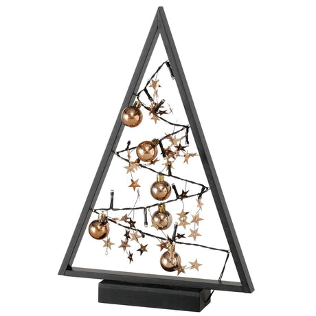 Boltze home decoratieve kerstboom triangela met led h40cm goud zwart