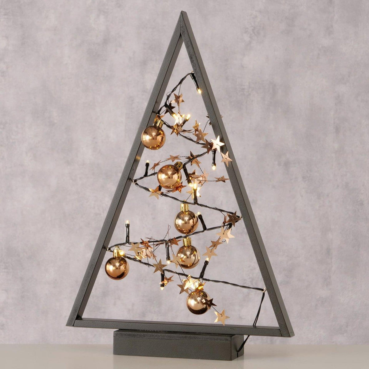Boltze home decoratieve kerstboom triangela met led h40cm goud zwart