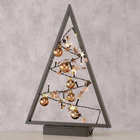 Boltze home decoratieve kerstboom triangela met led h40cm goud zwart