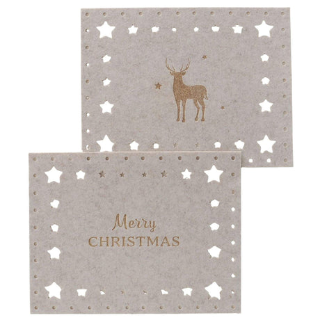 Boltze home placemat met tekst felta polyester beige 2 assorti