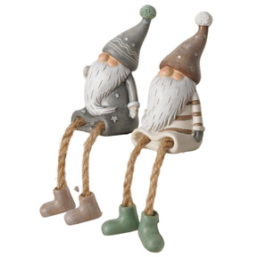 Boltze home bungelbeentjes kabouter willi h13cm kunsthars polyester bruin 2 assorti