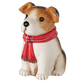 Boltze home voorraadpot hond jarry h23,5cm keramiek bruin wit