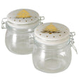 Boltze home voorraadpot stella 450 ml h11,5cm glas transparant wit 2 assorti