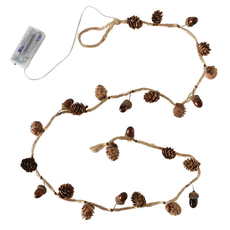 Boltze home plantenslinger pijnboom met led l150cm kunststof met timer (2xaa)