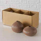 Boltze home vaas cocoa 3-delig h12cm donkerbruin
