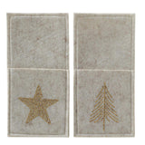 Boltze home bestekzakje glitza 10x20cm polyester beige goud 2 assorti