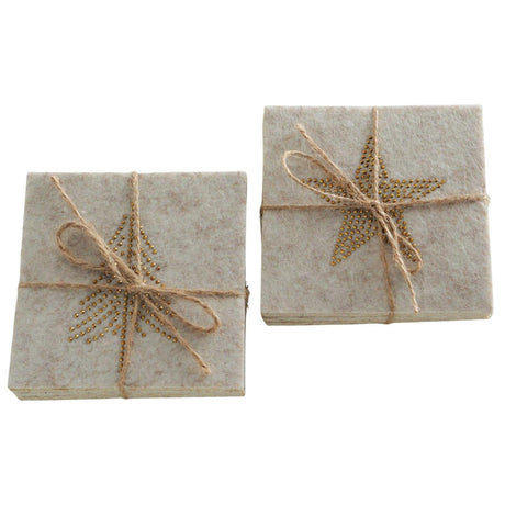 Boltze home onderzetter glitza 4-delig ø10cm polyester beige goud 2 assorti