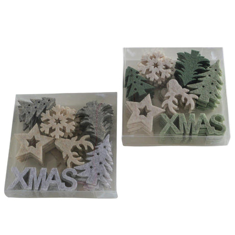 Boltze home decoratief strooisel ottanana 42-delig mix boom ster sneeuwvlok polyester 2 assorti