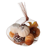 Boltze home decoratief strooisel samtling 10-delig mix dennenappel pompoen polystyreen polyester beigecrã¨mewit