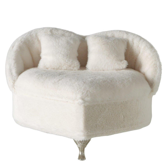 Boltze home juwelenkistje couchy 15x13cm polyester crã¨mewit