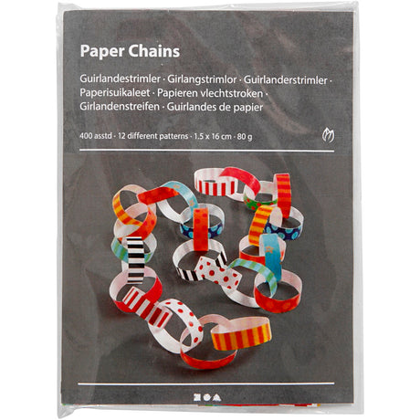 Creativ Company Girlandenstreifen, bedruckt, L: 16 cm, B: 15 mm, 400 Stück 1 Karton