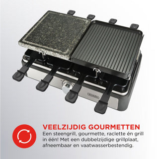 Bourgini Gourmette Raclette Steingrill 8St