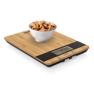 Princess 492944 Küchenwaage – digital – stilvolles Bambus – 1 g bis 5 kg – Tara-Funktion