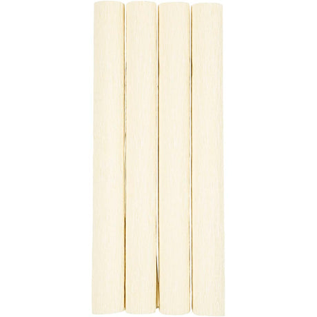 Creativ Company Krepppapier, Blatt 25 x 60 cm, Kreppverhältnis: 180 %, 105 g, gebrochenes Weiß, 4 Blatt 1 Karton