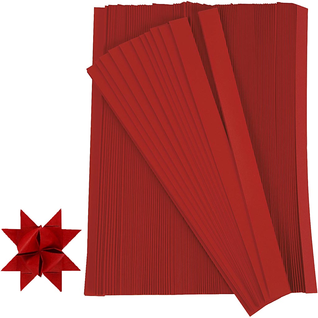 Creativ Company Flechtstreifen, L: 45 cm, B: 15 mm, T 6,5 cm, rot, 500 Streifen 1 Box