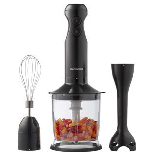 Inventum Stabmixer-Set schwarz 350 Watt MX350B mit Schneebesen und Zerkleinerer