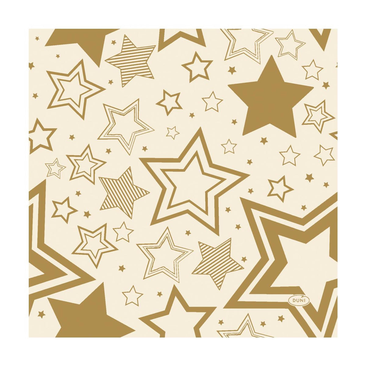 Duni servetten holiday star cream 33x33cm