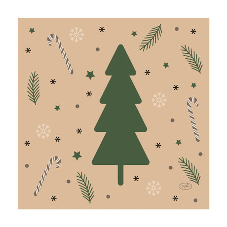 Duni Servietten Natur Weihnachten 33x33cm