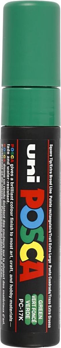 Uni Posca Farbmarker 17k grün – Blockspitze 15mm