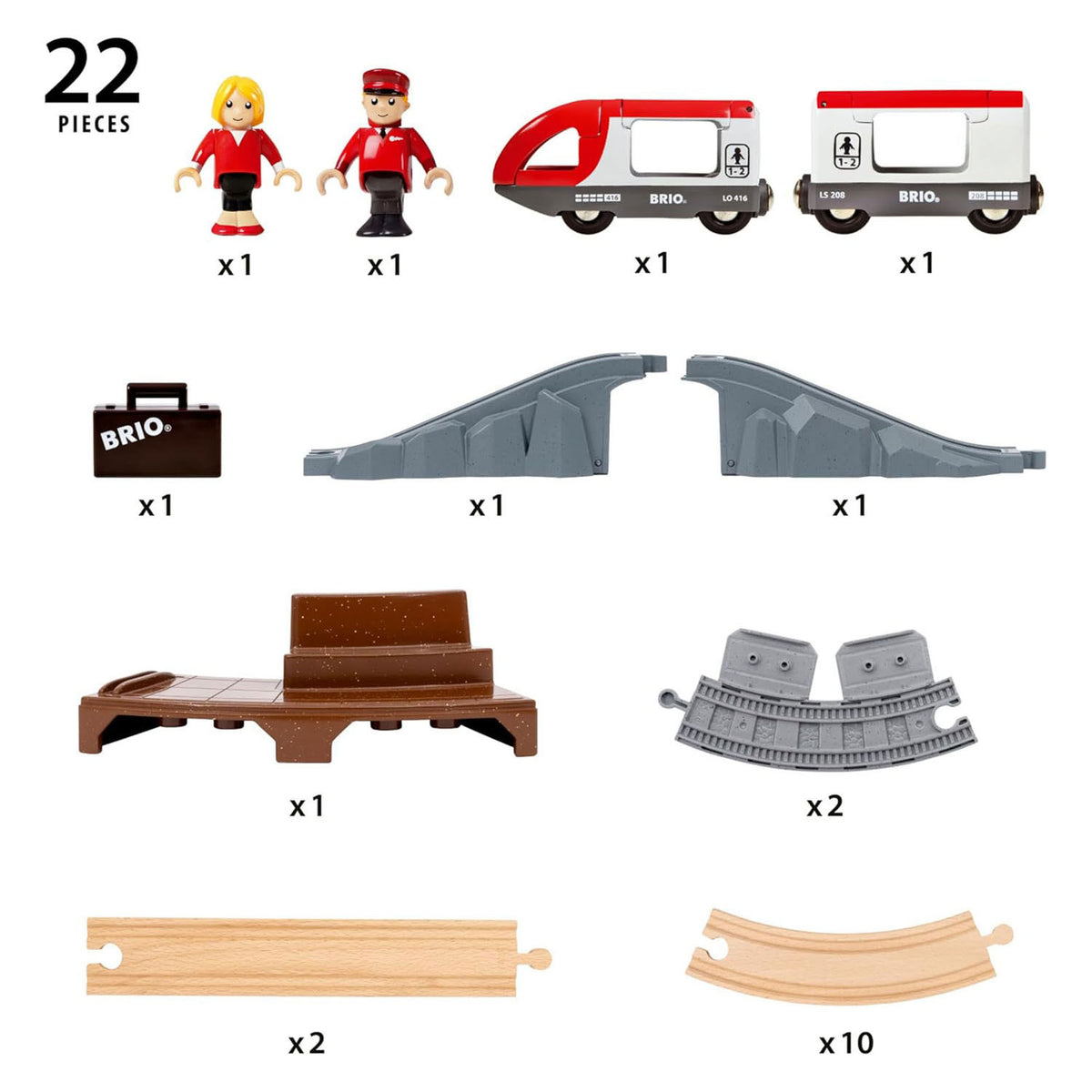 Ravensburger Brio Start Zugset Reisezug - 22 Teile.