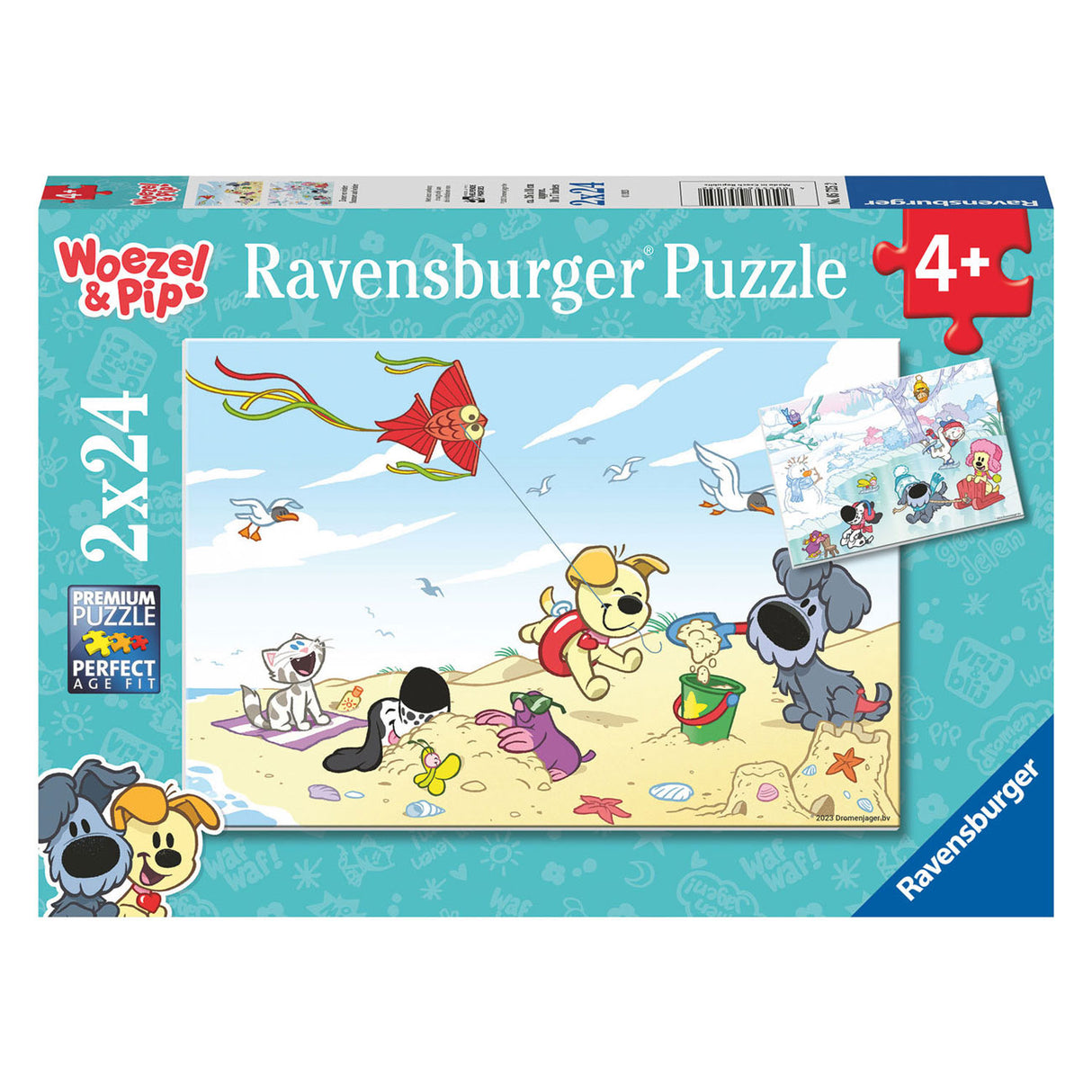 Ravensburger - Woezel Pip Sommer- und Winterbein -Puzzle 2x24 Stücke
