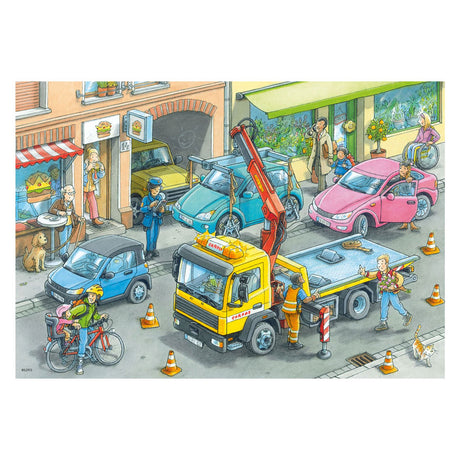 Ravensburger Jigsaw Puzzle Müllwagen und Schleppwagen, 2x24st.